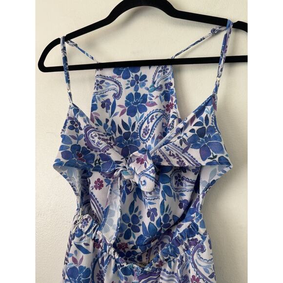 Show Me Your Mumu Afton Tie Back Floral Romper Huckleberry Stretch Size Small - Picture 10 of 12